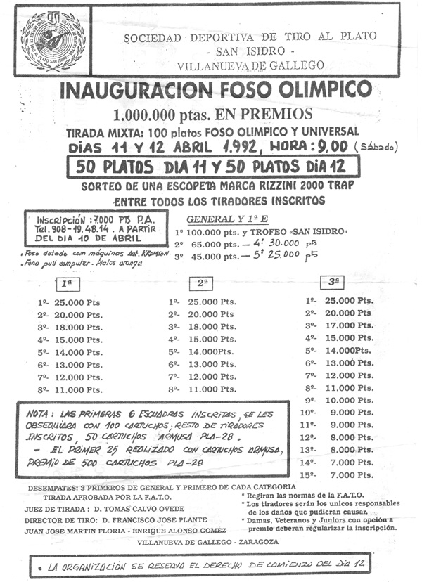 Premiso tirada inaugural